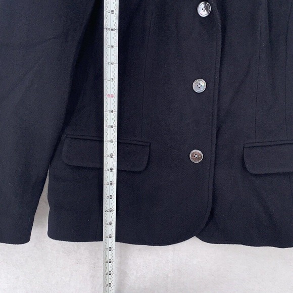 Eddie Bauer Black Wool Angora Blend Blazer Jacket‎ Career Wear Womens Large - Picture 6 of 7